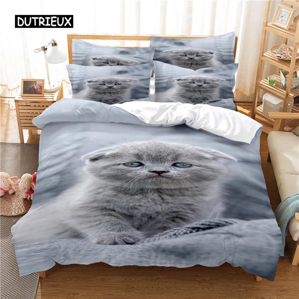 Lovely Cat Bedding Set Duvet Cover Set 3d Bedding Digital Printing Bed Linen Queen Size Bedding Set Fashion Design