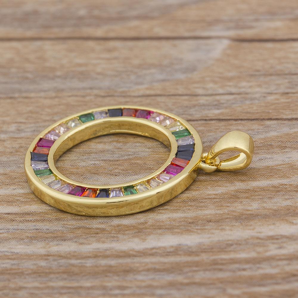 Nidin Moda Collana Arcobaleno Ciondoli Multicolore Gioielli Charms Collana a Catena Lunga Per Donna Bel Regalo per Festa di Compleanno