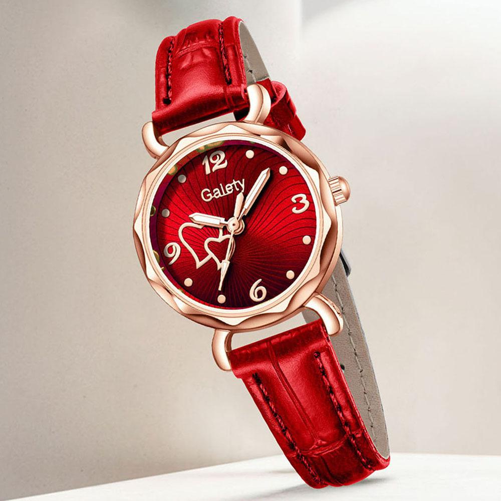 Digital Disc Love Women's Watch Niche Light Luxury Belt Quartz Watch High-end Watch Set Does Not Fade