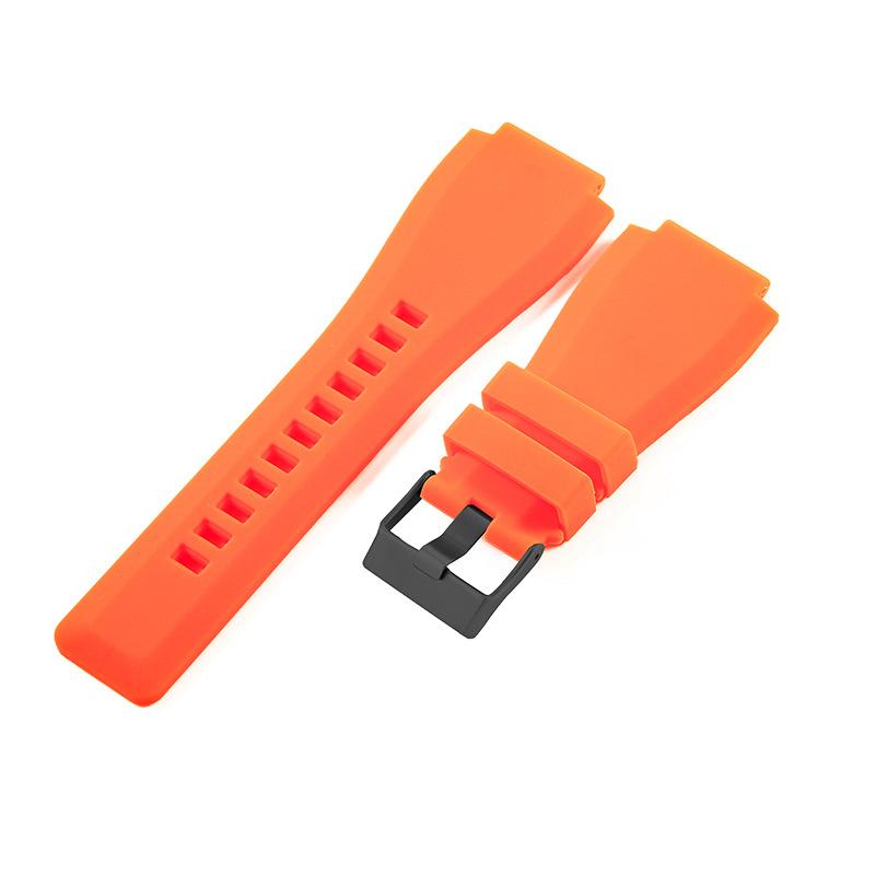 Pin Buckle Rubber Watch Strap for Men and Women Bell Ross BR01 24mm Waterproof Silicone Strap