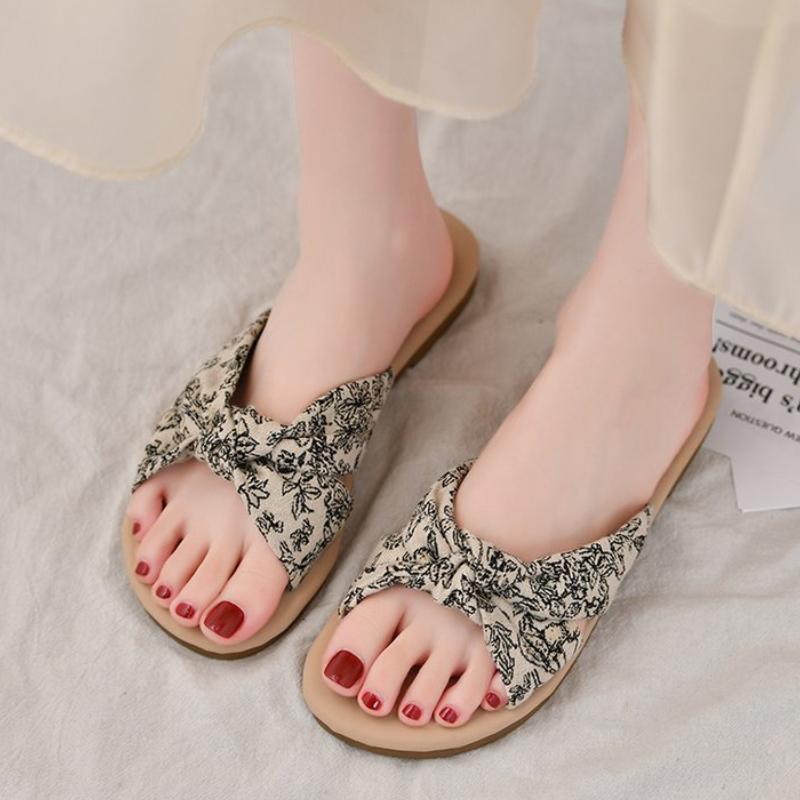Flat Retro Sandals, Gentle French Style, Perfect with Dresses, Chinese Style Women's Shoes for Summer