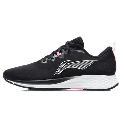 Li Ning Red Hare 4 Cano Baixo Tecido Resistente à Abrasão Respirável Tênis de Corrida Feminino Preto ARMR004-1