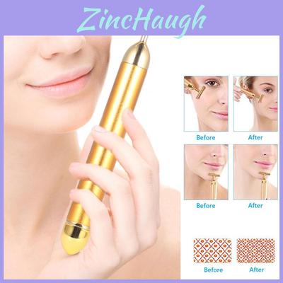Luxurious Gold Face Massage Stick Electric Facial Metal Massager Beauty Product For Radiant Skin