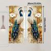Set Of 2 Elegant Jit Floral Peacock Curtains Polyester Drapes Living Room Bedroom Window Decor Curtain Light Blocking For Made With Rod Pocket