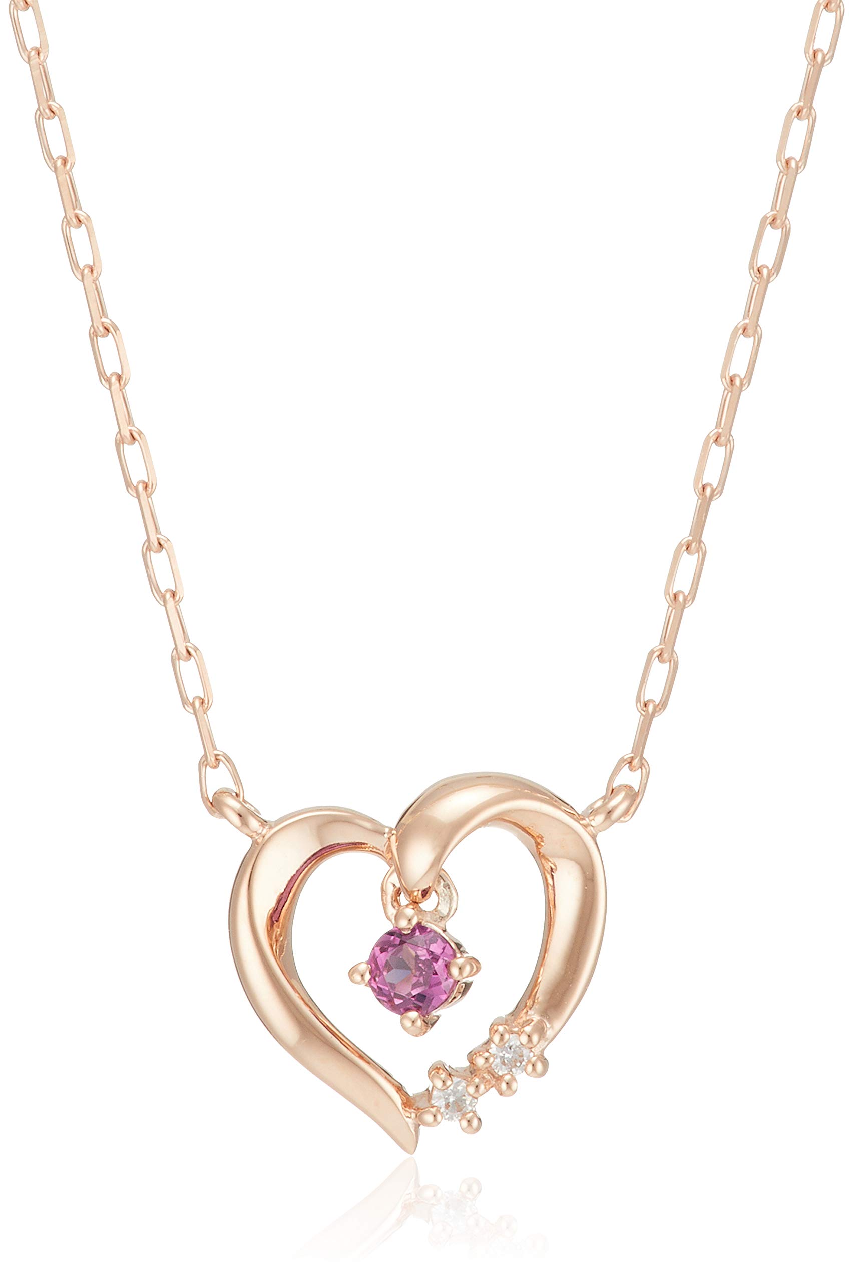 

January Birthstone Garnet K10 Pink Gold Necklace 111816123103 [Yondo Sea]