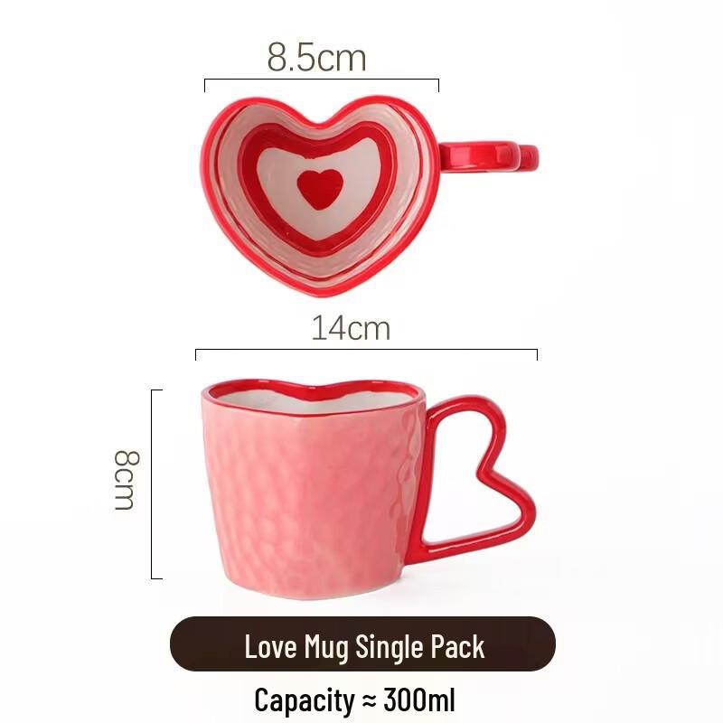 Shangqi Handmade 3D Heart Cup and Saucer Set