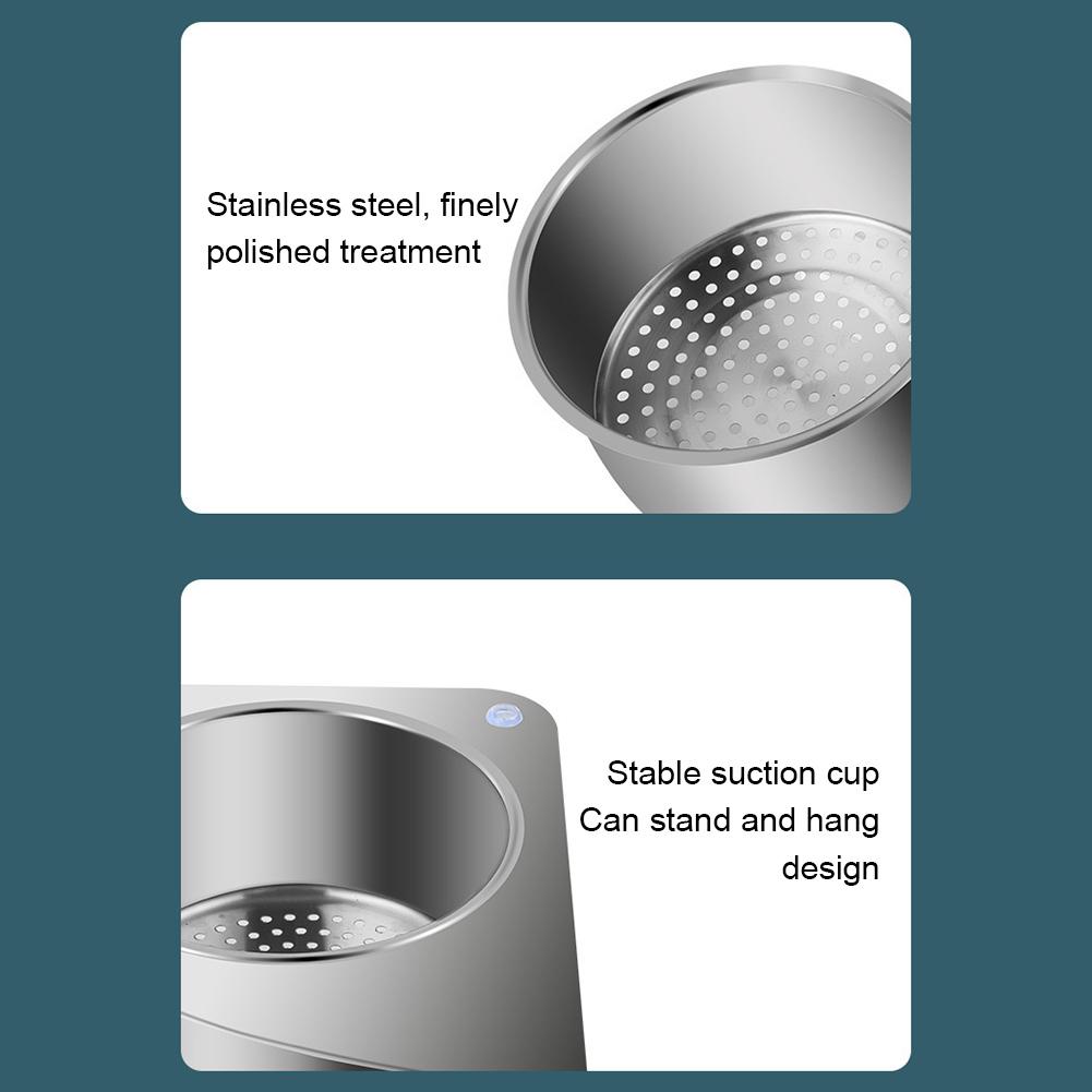Abflusskorb für die Küchenspüle, Edelstahl, platzsparend, multifunktionales Spülbeckensieb für Zuhause