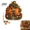 Miniatur-Dorfbau-Set 3D-Haus-Thema Stoffstanznadel-Set für Anfänger & Erwachsene, Komplettes DIY-Landhausstil-Kunstprojekt Stickerei