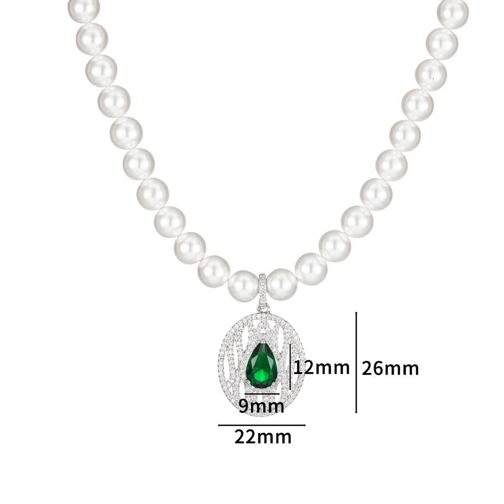 Tiktok Live Broadcast Cross-border Europe America Pearl Necklace Metal Artificial Color Treasure Mixed Women's