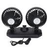 Dual Head Car Fan USB 12V Oscillating Portable 2 Speeds 360 Degree Rotation Air Cooler for