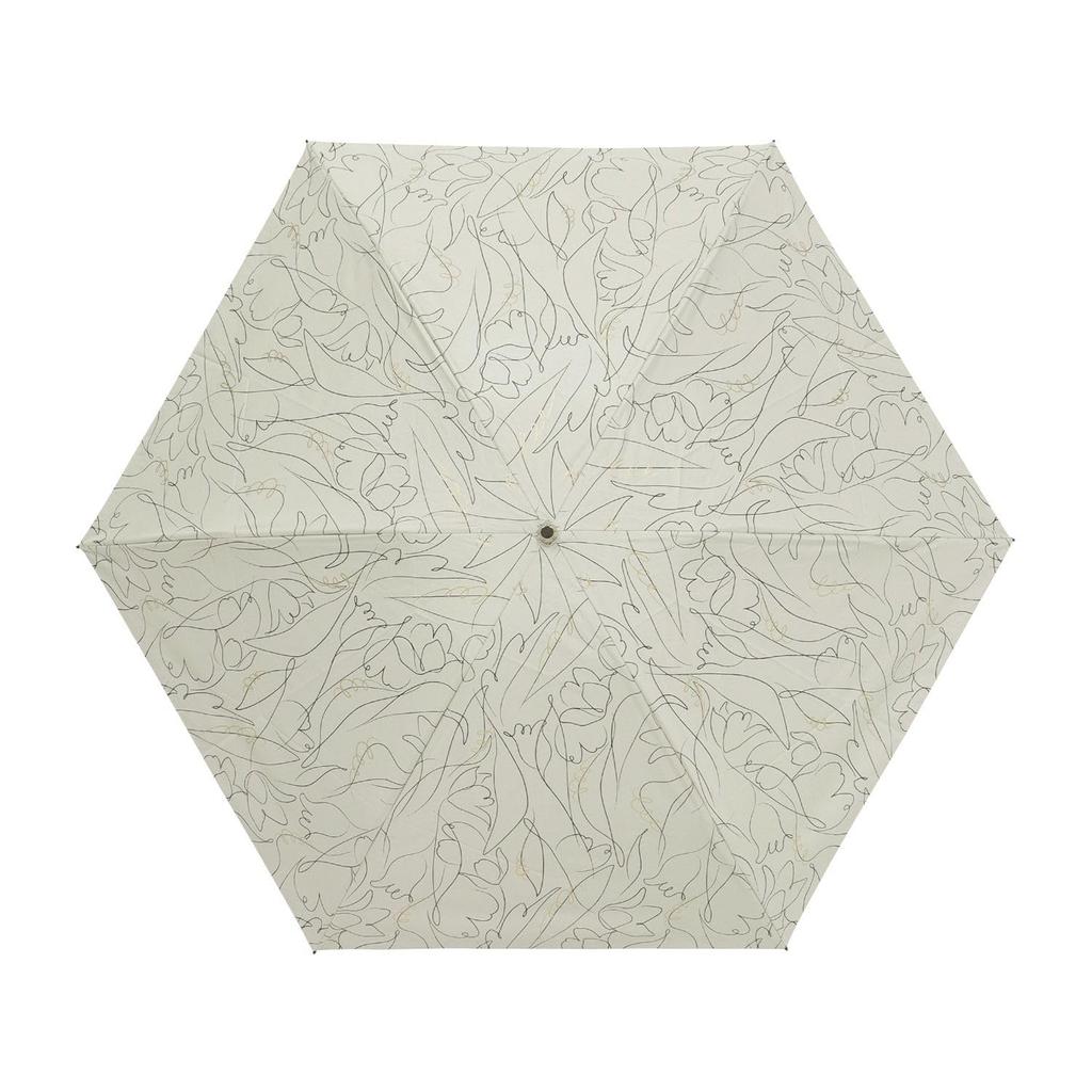 Moonbat Fuwacool Folding Parasol for Perfect for and Rain or Features Premium Light Heat and UV Line Flower Design Beige Women, Commuting, School,