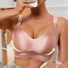 Damen Übergröße Drahtloser Nahtloser Satin Push-Up Bequemer Formender BH