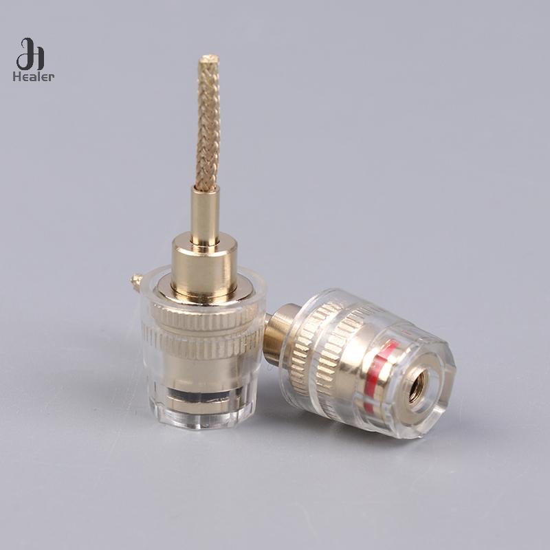 2/4Pcs 4MM Banana Female To 2MM Pin Connector HIFI Cable Adapter Plug Braided Copper Wire Socket