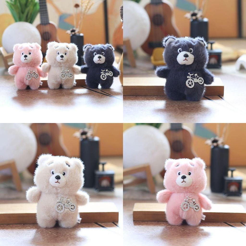 Bear Bicycle Little Plush Pendant Bag Hanging Decoration Keychain Doll Animal