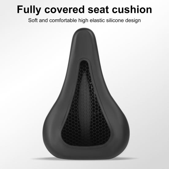 Bike Seat Cover Ultralight Breathable Elastic Silicone Shock Absorbing MTB Road Mountain Cycling Bicycle Saddle Cushion Bicycle Accessories