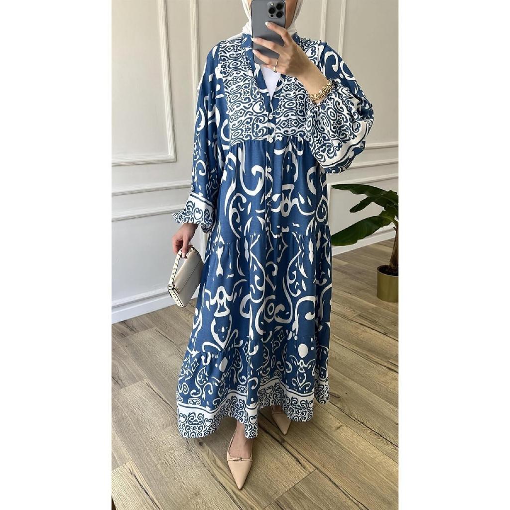 Rochie din viscoza cu model din stofa premium