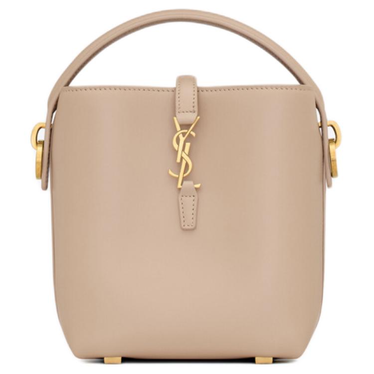 

Saint Laurent Ysl Cassandre Metal Letter Logo Hook Closure Leather Bucket Bag Mini Women Bags Dark-Beige 765870-2R20W-2721 Box(Basic Set+Box)