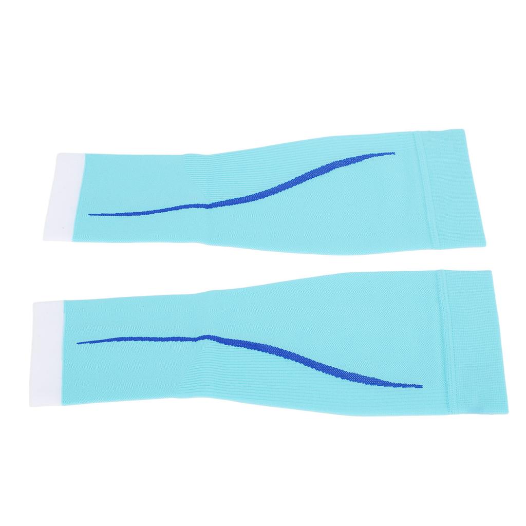 1 Pair Calf Compression Sleeve Breathable Lightweight Light Blue Footless Calf Sports Socks for Running Cycling