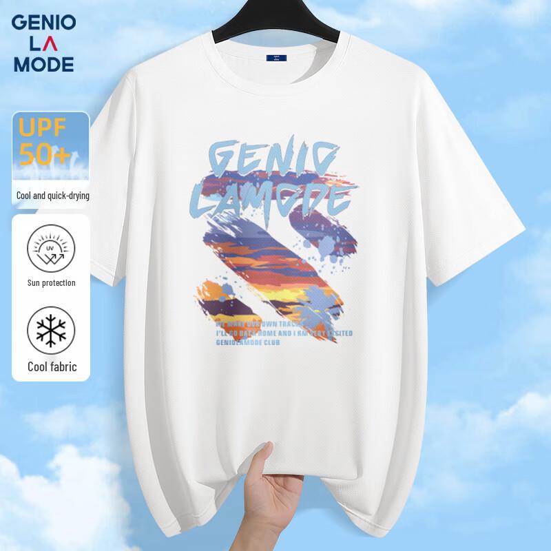 GENIOLAMODE Men s Quick-Dry Ice Silk Cool-Feel Short Sleeve T-Shirt 2XL