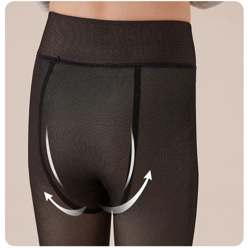 Kids Fleece-Lined Tights Winter Warm Thermal Opaque Leggings with Stretch Waist Girl Warm Pantyhose with Soft Plush for Children