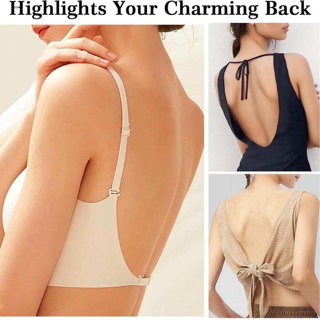Women Seamless Underwear Sexy Adjustable Detachable Shoulder Straps Bra Summer Backless Invisible Tops Bralette Comfort Lingerie
