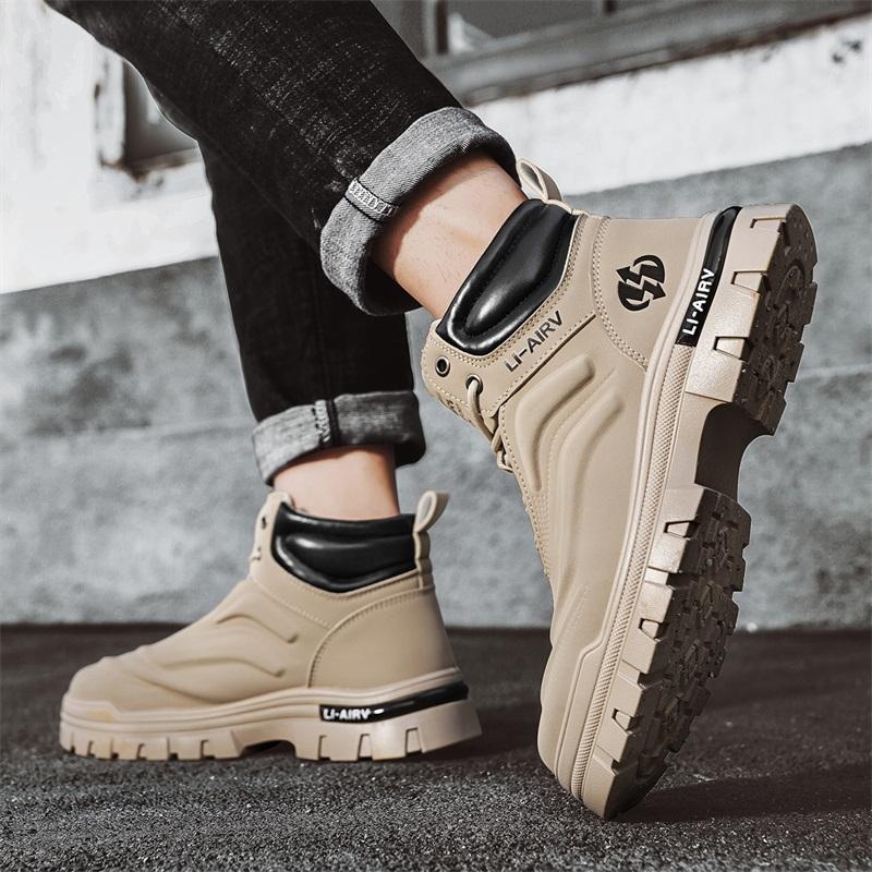 Fashion CYYTL Winter Mens Boots Ankle Casual Shoes Leather Cowboy Combat Tactical Motorcycle Chelsea Work Outdoor Hiking Designer Luxury