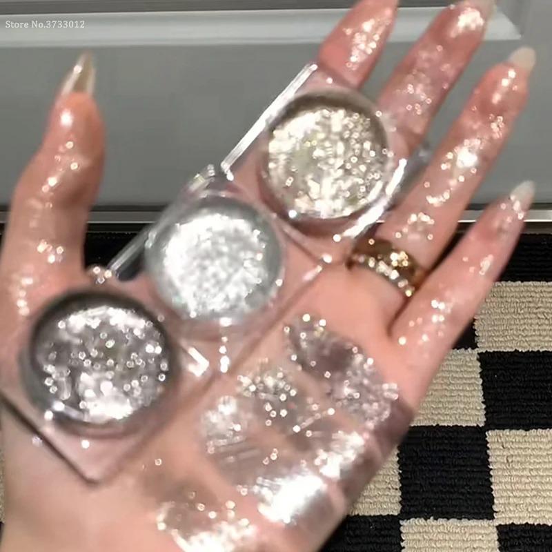 1PC Glitter Punk Smoky Black Eyeshadow Gel Makeup Palette Metallic Dark Silver Wet Eyes Shadow Highlighter Pearl Pigments Cosmetics
