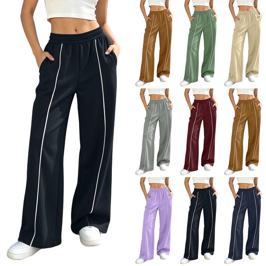 Women's Casual Color Wide Leg Pants for Everyday Wear