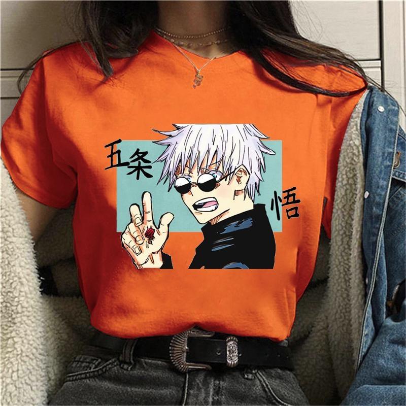 

New Fashion Satoru Gojo T-Shirt Summer Short Sleeve Casual Round Neck T Shirt Streetwear Fashion Anime Harajuku Tees 4XL