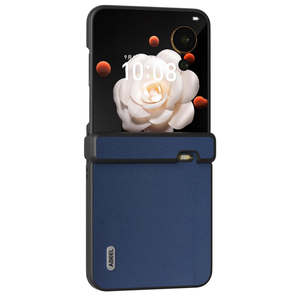 Für Honor Magic V Flip 5G Hülle Echtes Rindsleder + PC Scharnierschutz Handyhülle
