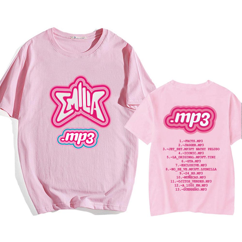 MP3 Emilia Mernes T-shirt Short Sleeve Summer Men Tee-shirt Cotton Soft High Quality Tshirts Camiseta Hombre Round Neck Tees Top