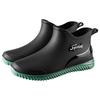 Water shoes fashionable short tube men's rain shoes non-slip and anti-low tube rubber shoes car wash wear-resistant water boots fleece to keep warm