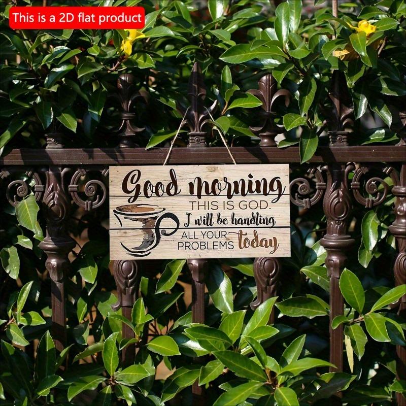 2d Flat 20*10cm, Coffee Shop Decoration, Good Morning, Family Coffee, Wooden Rectangular Creative Decorative Board, for Home, Kitchen, Cafe, Garden