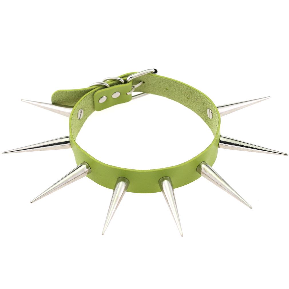 European Unisex Gothic Punk Rivet Spike Leather Choker