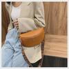 2021 Trendy Women's High-End Plaid PU Crossbody Chest Bag with Thick Chain Strap