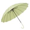 Regenschirm mit langem Griff, einfarbig, Ledergriff im japanischen Stil, gerader Schirm für Damen, schwarzes Gummi, winddicht, regendicht, Sonnenschutz, Business