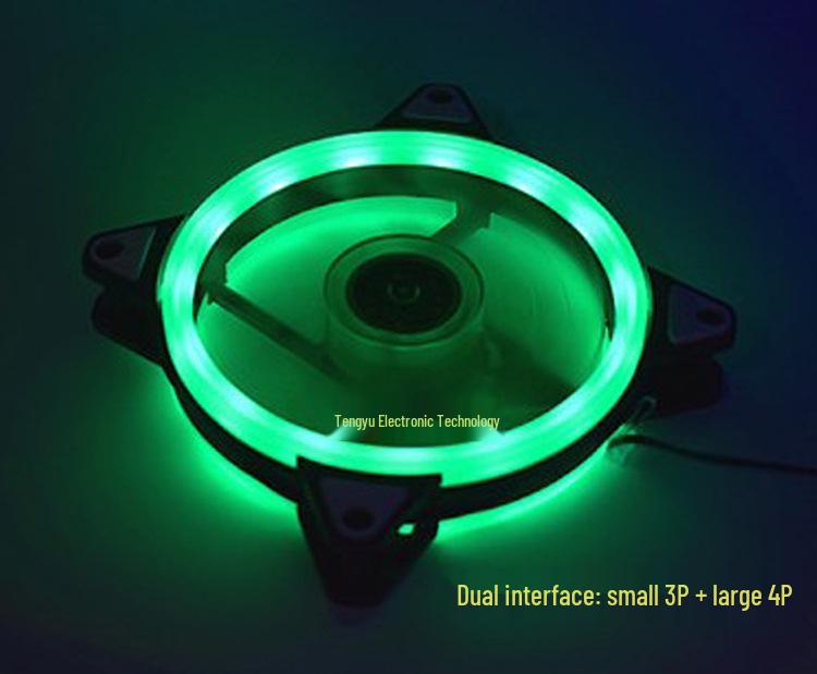 Battery Life Warrior 12cm Dual Aperture Luminous Case Fan with Rainbow RGB Lighting