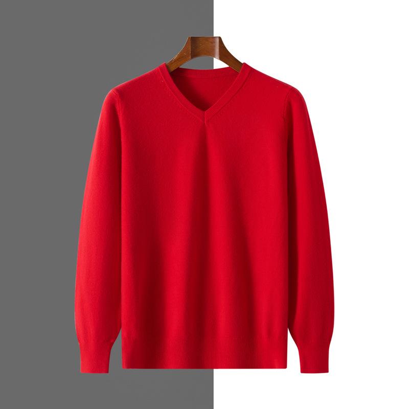 Men S V Neck Pullover Knit Sweater Casual Business Style