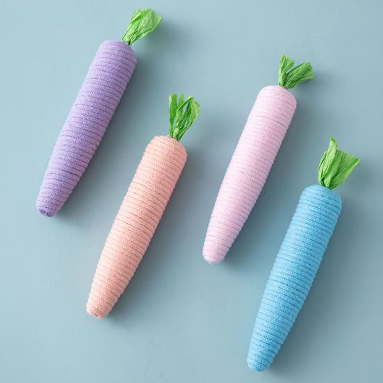 Rope Carrot Cat Toy Interactive Cat Chew Toy Carrot Shape Cat Rope Toy Kitten Teething Toy for Indoor Cats Biting Chewing Keeping