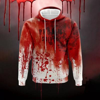 Horror Męska bluza z kapturem Jesienna Casualowa z długim rękawem Pulower Harajuku Nadruk Top Vintage Streetwear Oversize Męska bluza z kapturem y2k Odzież