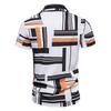 Summer New Men's Casual Short-sleeved Shirt Contrasting Print Hawaiian Style Lapel Top Short-sleeved