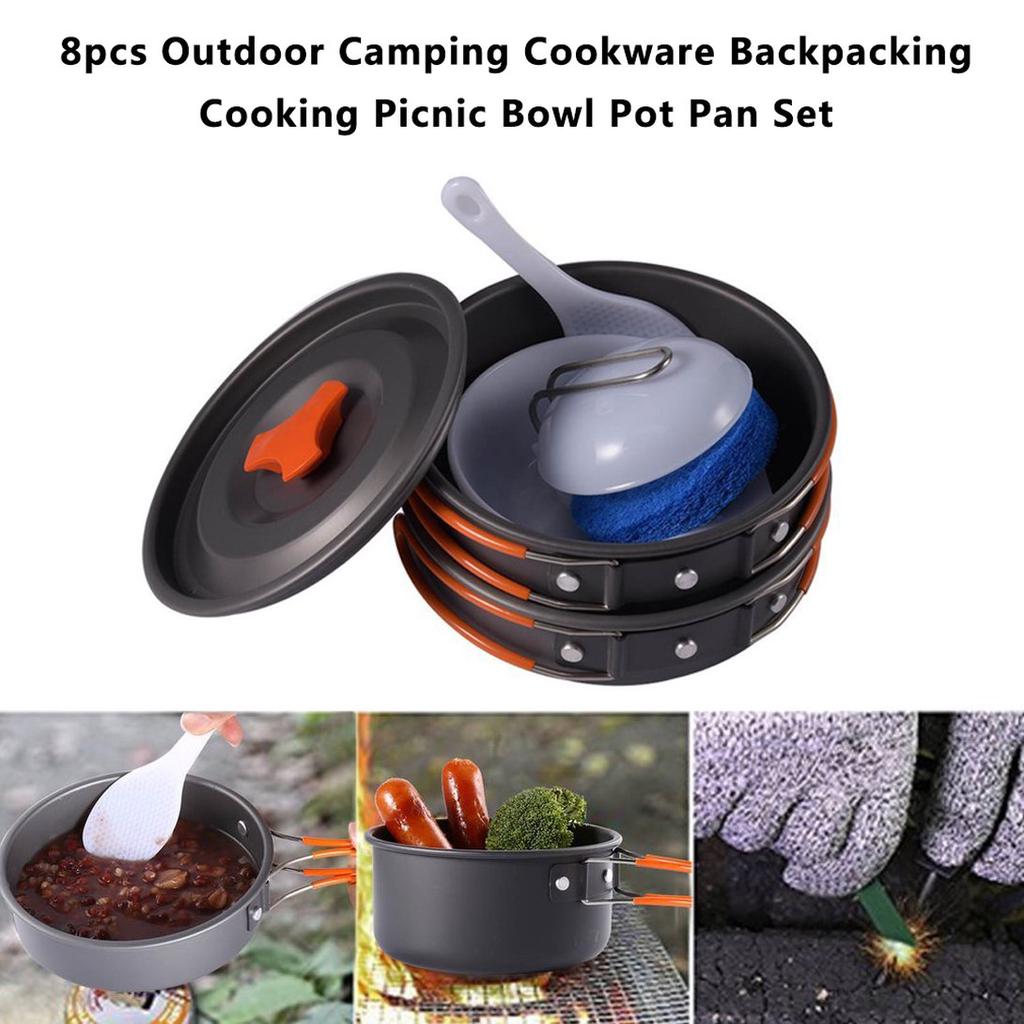 Buy Make Beauty Life 8pcs Outdoor Camping Cookware Backpacking Cooking ...