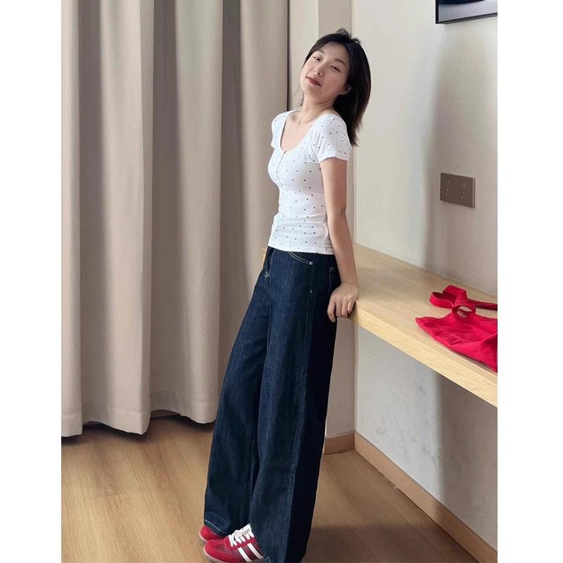 

Джинсы большого размера с высокой талией на флисовой подкладке с широкими штанинами для женщин - Зимние брюки длиной до пола, прямые, облегающие L