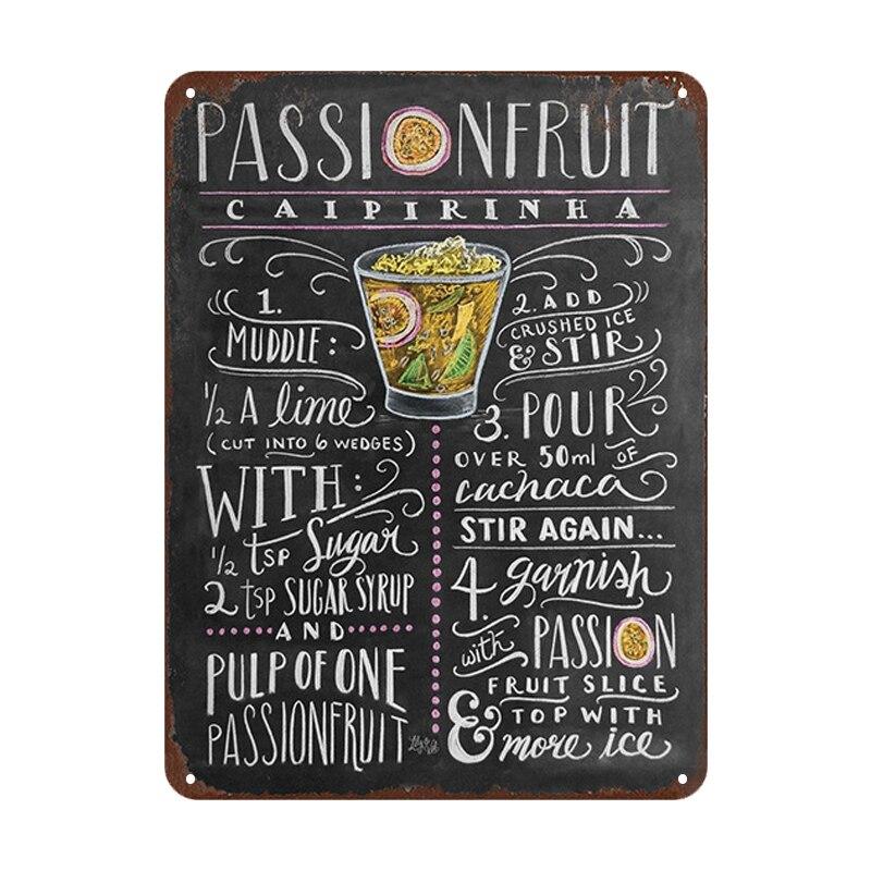 Mai Tai Cocktail Plaque  Vintage Metal Signs for Bar Pub Club  Whiskey Pimms Cup Retro Tin Poster  Wall Decor for Home Kitche
