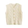 Autumn women's new top retro women's sweater cardigan gray knitted vest women's small