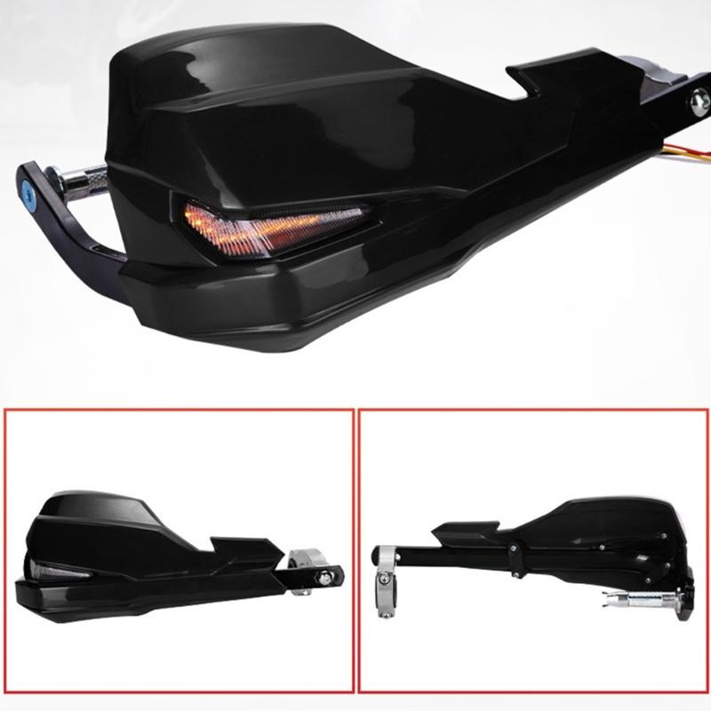 Universal Motorcycle Handlebar LED Running Light Handguard Kit with Aluminum Frame for Off Road Riding Protection