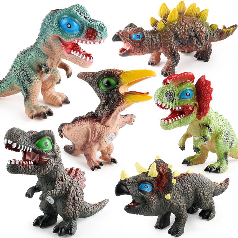 Jurassic Animals Can Make Sounds, Simulate Tyrannosaurus Rex Stegosaurus, Pinch It, Call It Soft Glue, Dinosaur Animal Ornament Model