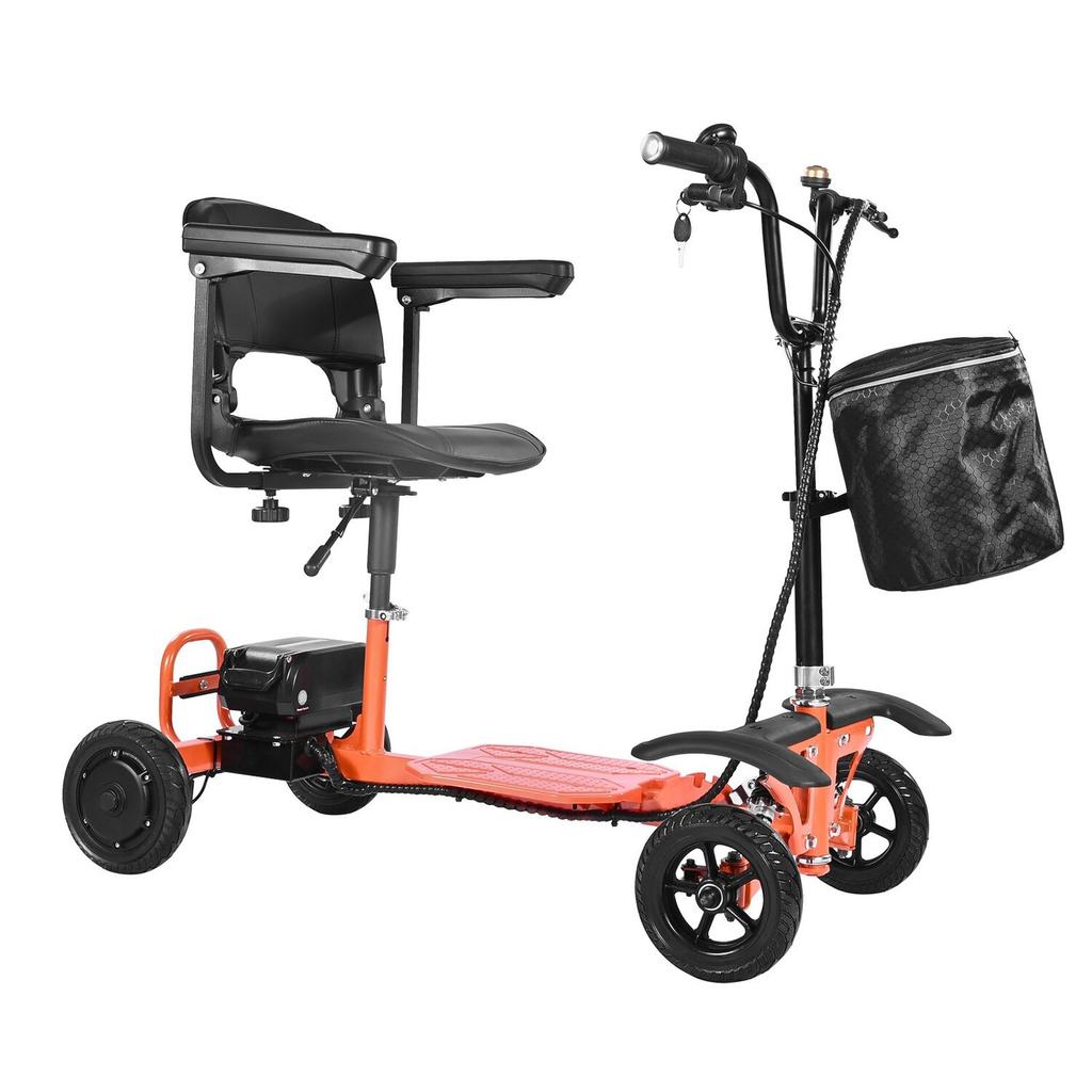 Scooter elettrico pieghevole a 4 ruote per adulti e anziani, Scooter elettrico con capacità di carico 120 kg, Sedia a rotelle da viaggio all-terrain con batteria al litio da 48V