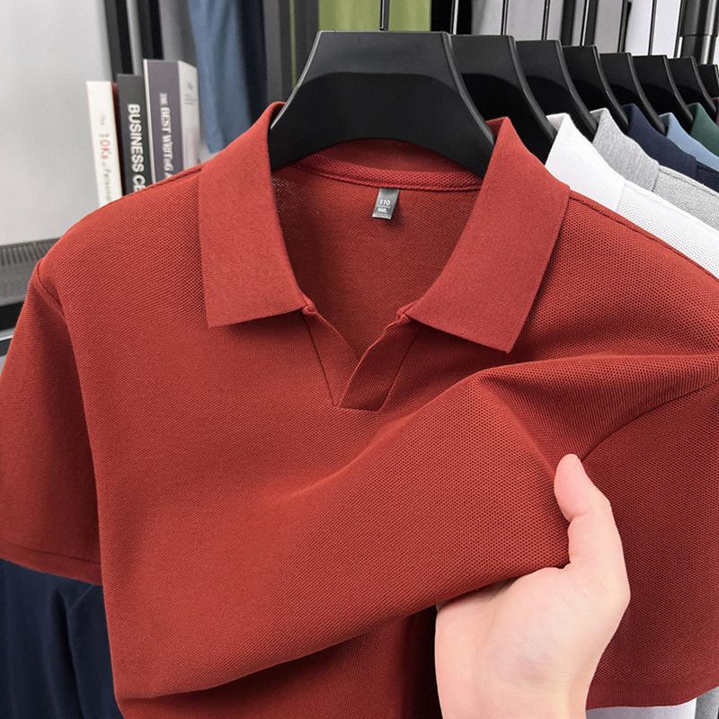 100% Cotton Sea Short Sleeve Summer Casual Men spolo Lapel Collar Short Sleeve Top M