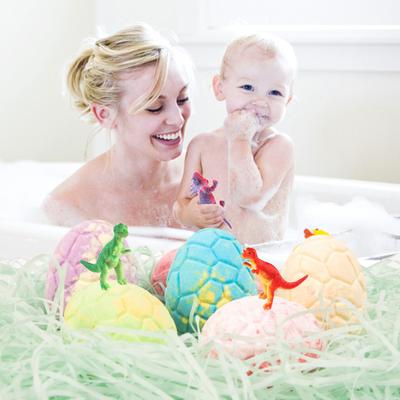 4/6/12Pcs Kids Salt Bath Bombs with Toy Inside Plants Essential Oils Handmade Fizzies Ball Dry Skin Moisturizing Shower Ball Relaxation Spa Gift